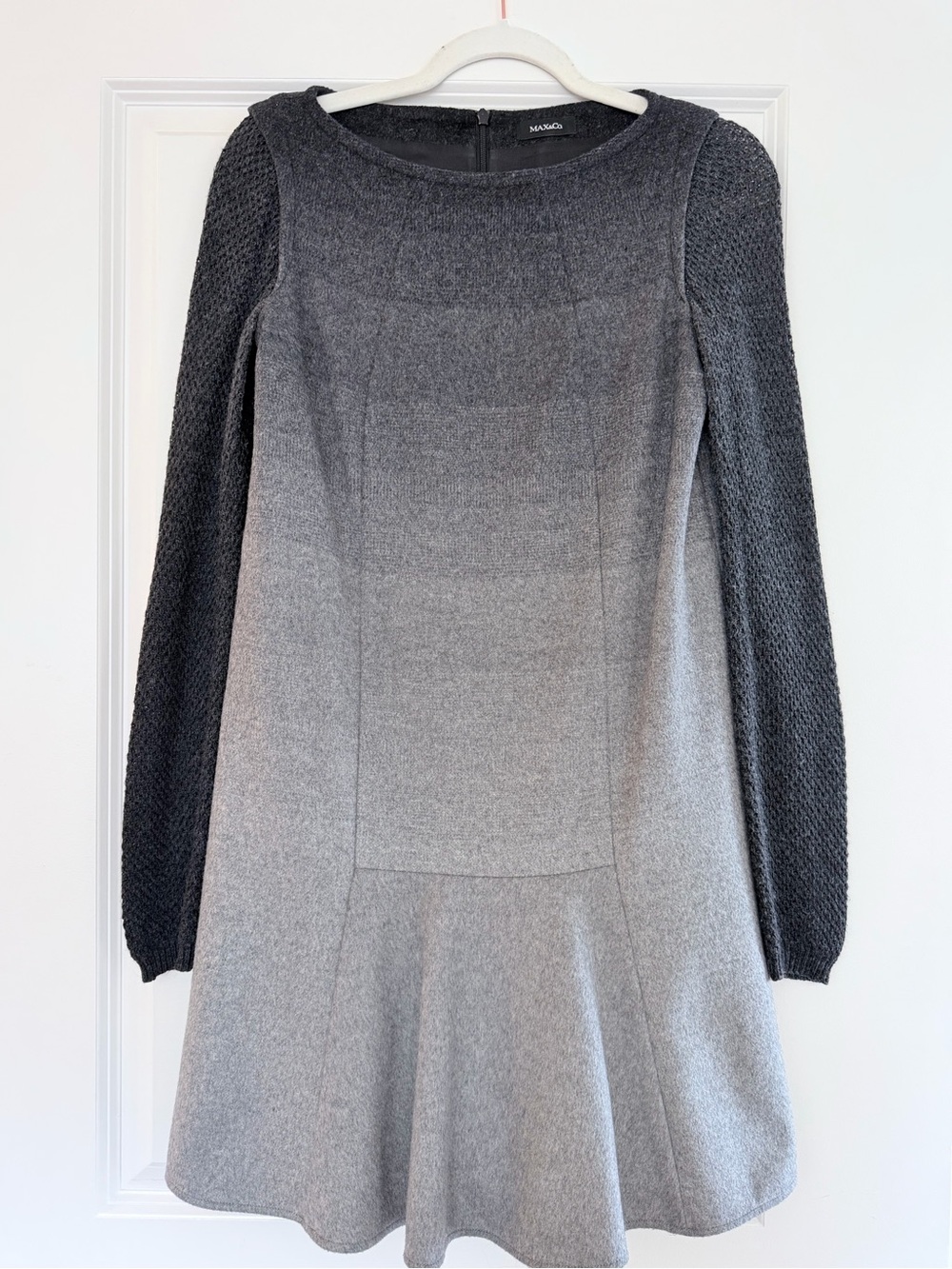 MAX&Co. Wool Blend Contrast Knit Sleeve Dress US 4